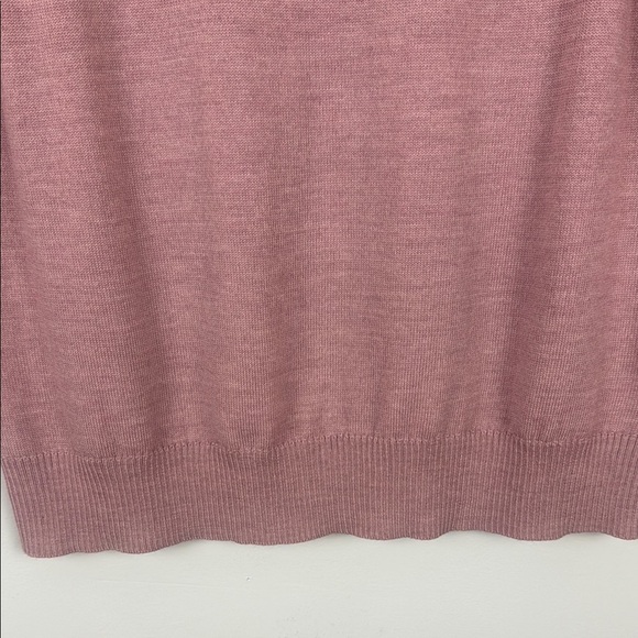 Cynthia Rowley 100% Extra Fine Merino Wool Pink Crew Neck Sweater Knit Size L - Picture 6 of 10